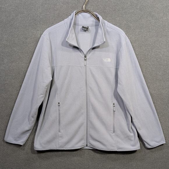 The North Face TKA Glacier Jacket Womens 3X Fleece Full Zip Lightweight Grey - Picture 1 of 11